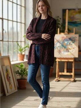 Roberto Cavalli Zebra Print Cardigan Retail $800 Large